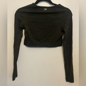 Elegant Black Long Sleeve Crop Sweater